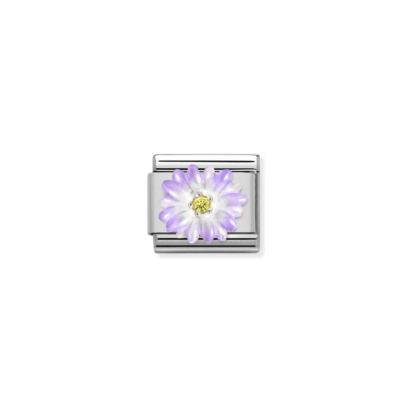 Element do bransoletki Nomination Composable Kwiat fioletowy 330321 03 stal i srebro 925