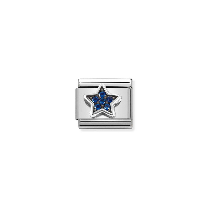 Element Link do bransoletki Nomination Composable Niebieska gwiazdka 330323 09 stal i srebro 925