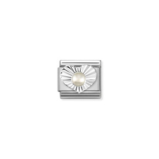 Element Link do bransoletki  Nomination Composable Biała perła w sercu 330508 13