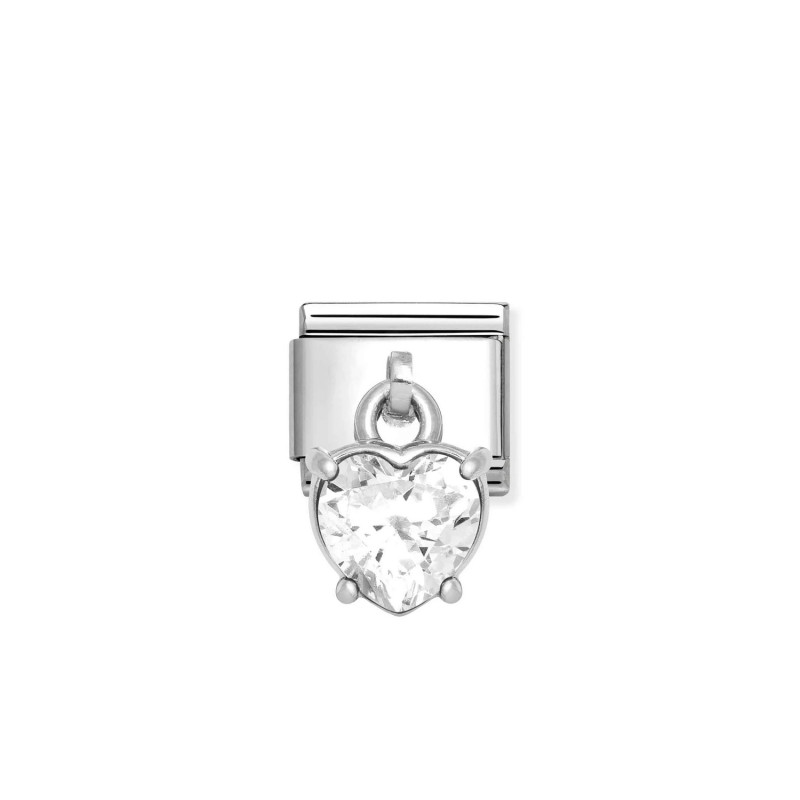 Element link do bransoletki Nomination Composable Silver Serce z cyrkonii 331812 12 stal i srebro 925