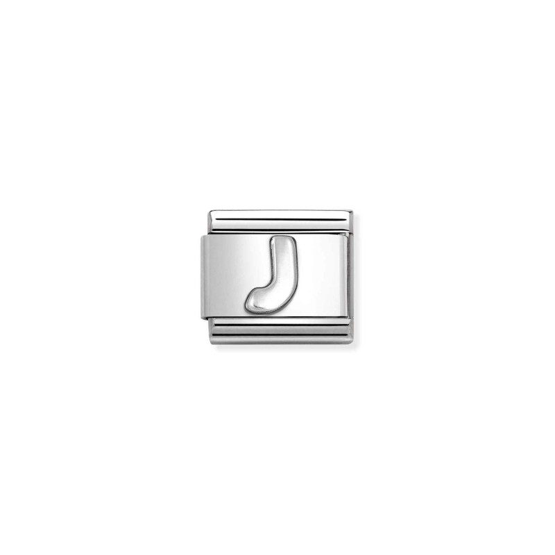 Srebrna Literka J Nomination - Element do Bransoletki