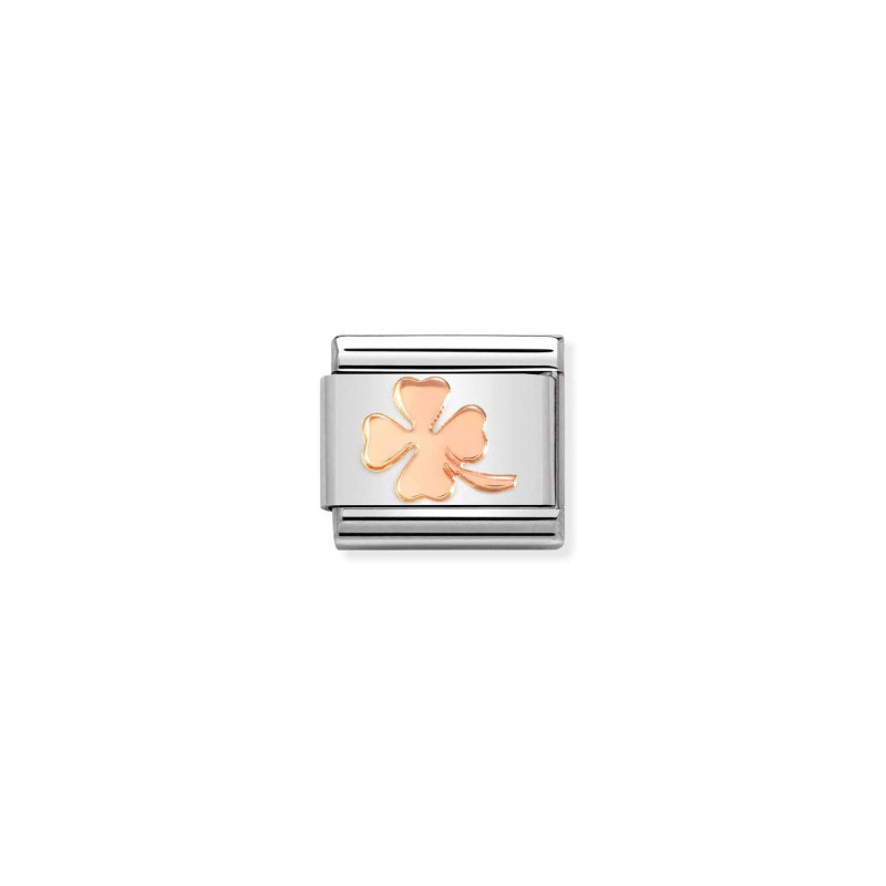 Element do bransoletki Nomination Composable Rose Koniczyna 430104 44 stal i różowe złoto 9 karat