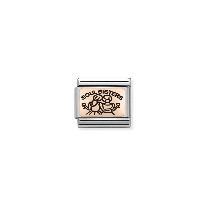 Element do bransoletki Nomination Composable Rose Bratnie dusze 430111 09 stal i złoto 9 karat