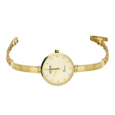 Zegarek złoty półsztywny z okrągłą tarczą