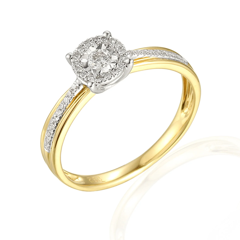 Pierścionek zaręczynowy DREAMS z diamentami 0,16 ct, złoto 585