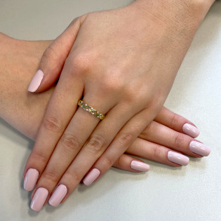 Pierścionek złoty listki i białe cyrkonie AR VX7-X7ZR0659 próba 375