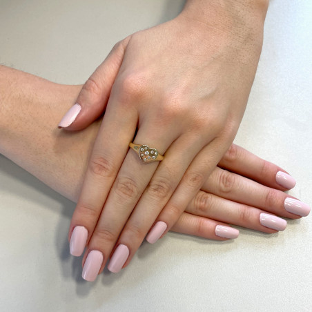 Pierścionek złoty serce z cyrkoniami AR XXCFUR0362-FCZ próba 375