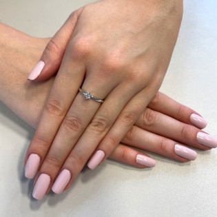 Pierścionek zaręczynowy z białego złota z diamentem AW 55117 W białe złoto próba 585