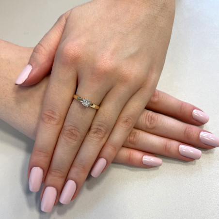 Pierścionek zaręczynowy z białym diamentem AW 61617 YW próba 585