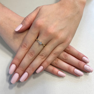 Pierścionek zaręczynowy SOLITER z białym diamentem AW 55117 YW próba 585