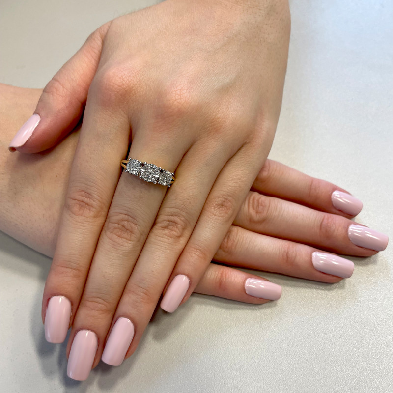 Pierścionek zaręczynowy NOBLE z diamentami LC JR12120 Y próba 585