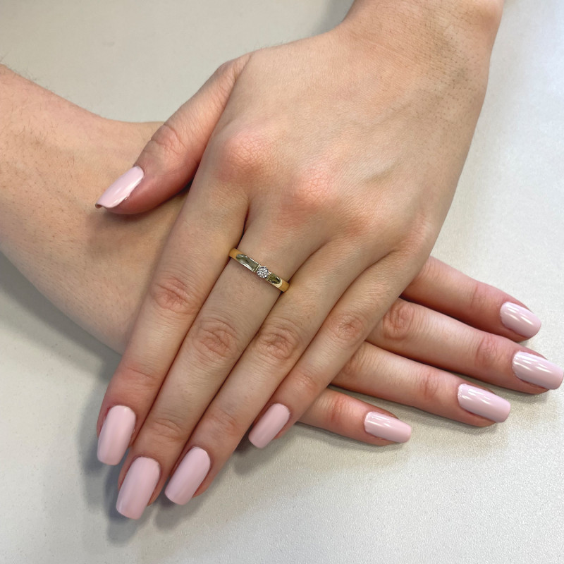 Pierścionek zaręczynowy z białego złota z diamentem - JubilerSezam.pl