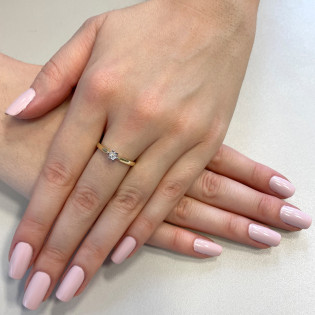 Pierścionek zaręczynowy SOLITER z diamentem LC KR233701 Y próba 585