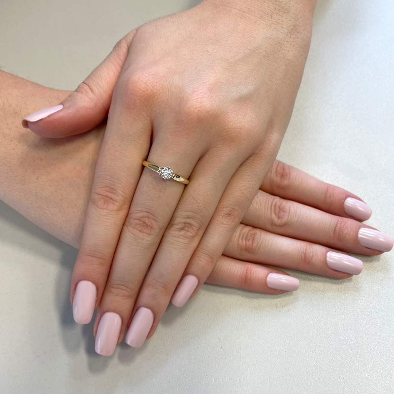 Pierścionek zaręczynowy z diamentem LC KR236601 Y próba 585