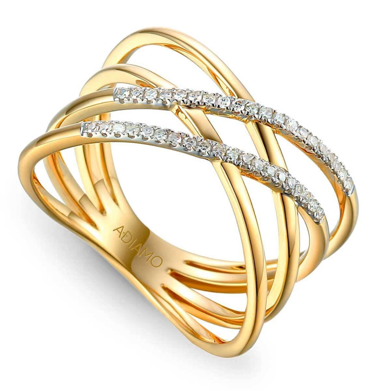 Pierścionek zaręczynowy VENEZIA z białymi diamentami AW 80504 Y próba 585