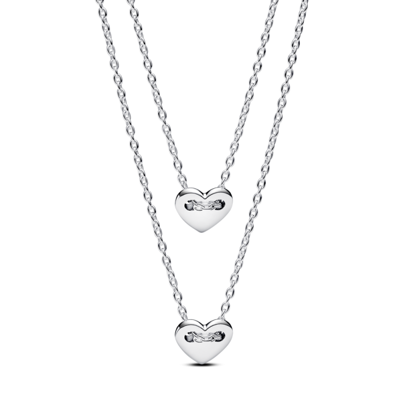 Naszyjnik z podwójną zawieszką w kształcie serca Na zawsze przy Tobie 393207C00