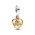 Podwójny charms-zawieszka Mama z diamentem wyhodowanym w laboratorium z miejscem na grawer Pandora 763237C01