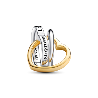 Dwutonowy charms Pandora Splecione serca 763244C00