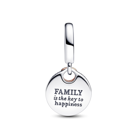 Dwutonowy podwójny charms-zawieszka Pandora Klucz do szczęścia 783236C01