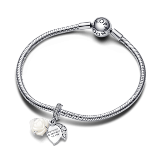 Charms Pandora Kwitnąca Biała Róża - JubilerSezam.pl