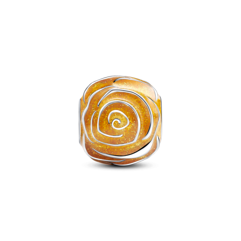 Żółty charms Pandora Kwitnąca róża 793212C02
