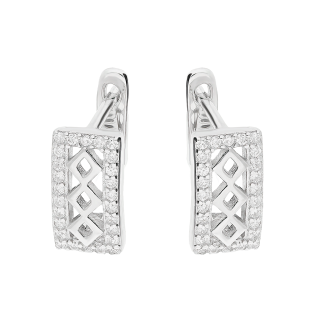 Srebrne kolczyki ażurowe z cyrkoniami pr. 925 - JubilerSezam.pl