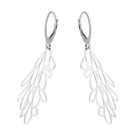Kolczyki srebrne wiszące ażurowe listki/big.zam. A6 07127024-90 próba 925