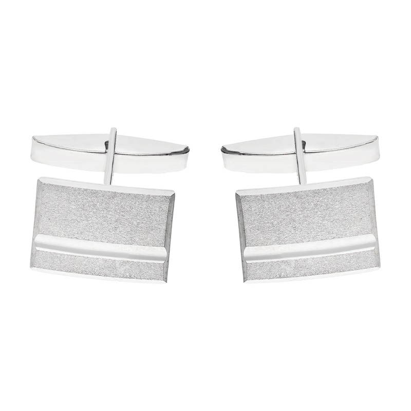Srebrne spinki do mankietów prostokątne pr. 925 - JubilerSezam.pl