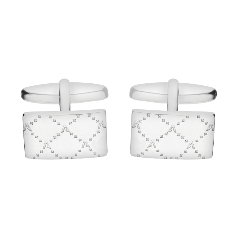 Srebrne spinki do mankietów prostokąt ze żłobieniem AT848 próba 925