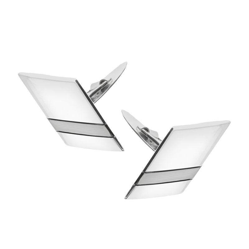 Srebrne spinki do mankietów romb rutenowane pr. 925 - JubilerSezam.pl