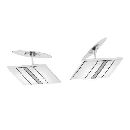 Spinki srebrne do mankietów romb ze skośnymi paskami TB MN2DR-rut próba 925