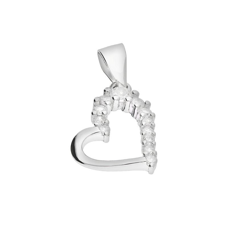 Srebrne Serduszko z Cyrkoniami pr. 925 - JubilerSezam.pl