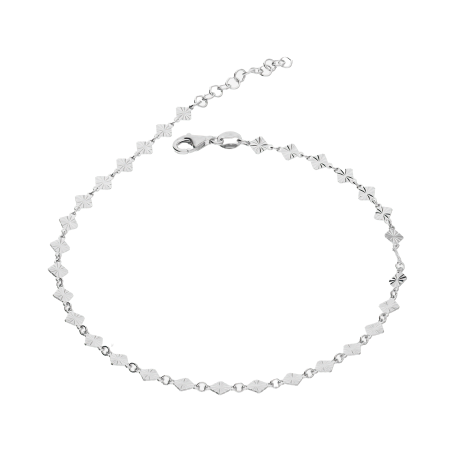 Bransoleta srebrna na nogę grawerowane romby NI XCA00815 ROD romby dis próba 925