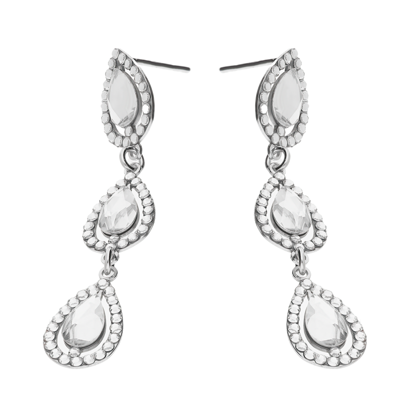 Srebrne Kolczyki Grace z Kryształami pr. 925 - JubilerSezam.pl