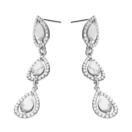 Srebrne Kolczyki Grace z Kryształami pr. 925 - JubilerSezam.pl