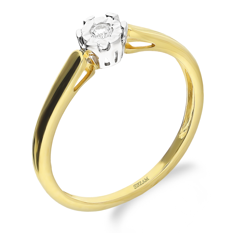 Pierścionek zaręczynowy z diamentem LC KR236601 Y próba 585