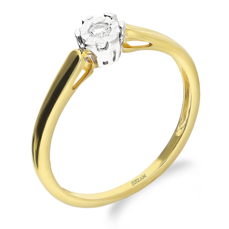 Pierścionek zaręczynowy z diamentem LC KR236601 Y próba 585