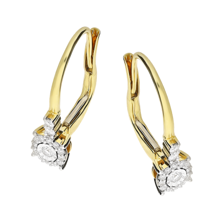 Złote Kolczyki z Diamentami pr. 585 Bigiel - JubilerSezam.pl