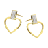 Kolczyki złote serce ramka i białe diamenty/sztyft LC M2560 Y