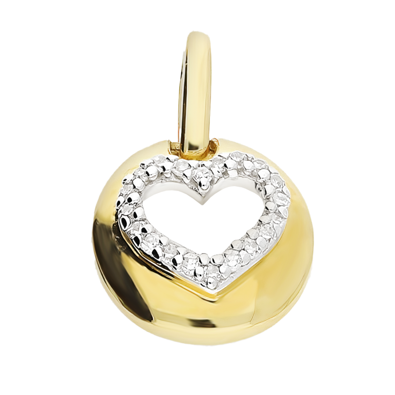 Serduszko złote z diamentami w kole LC M6520 Y próba 585