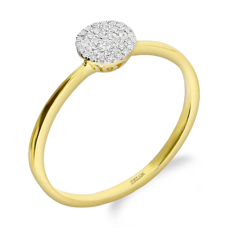 Pierścionek złoty z diamentami w kole LC PR2538 Y próba 585