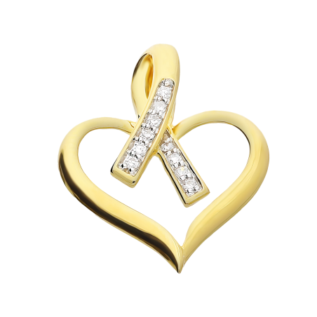 Złote Serduszko z Diamentami Pr. 585 - JubilerSezam.pl