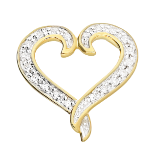 Serduszko złote z diamentami LC R12761 Y próba 585