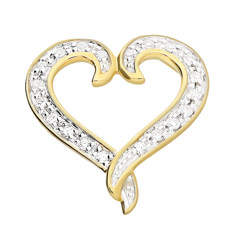 Serduszko złote z diamentami LC R12761 Y próba 585