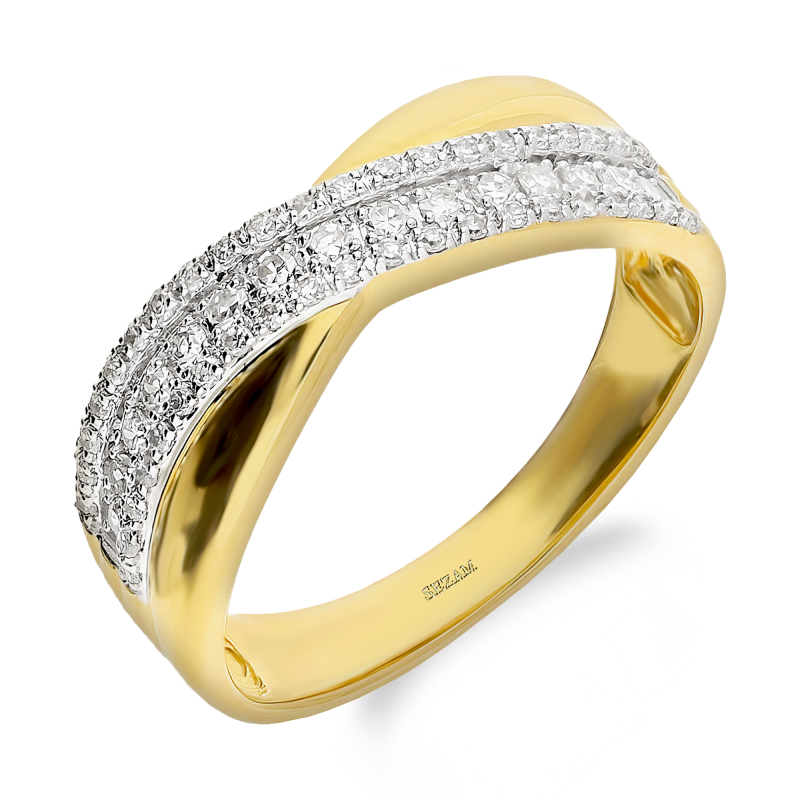 Pierścionek Zaręczynowy z Żółtego Złota z Diamentami - JubilerSezam.pl