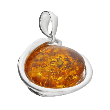 Srebrna Zawieszka z Bursztynem Koniakowym pr. 925 - JubilerSezam.pl