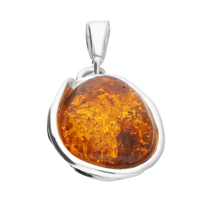 Srebrna Zawieszka z Bursztynem Koniakowym pr. 925 - JubilerSezam.pl