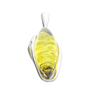 Zawieszka srebrna z zielonym bursztynem MG 368-zielony próba 925