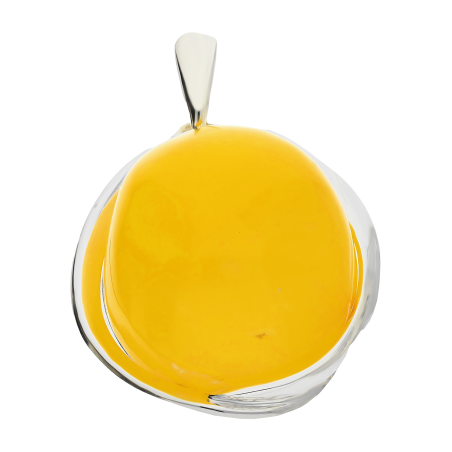 Srebrna Zawieszka z Bursztynem Miodowo-Mlecznym pr. 925 - JubilerSezam.pl