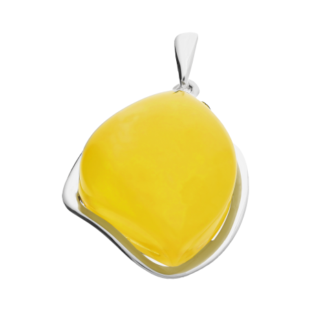 Srebrna zawieszka z bursztynem miodowo-mlecznym pr. 925 - JubilerSezam.pl